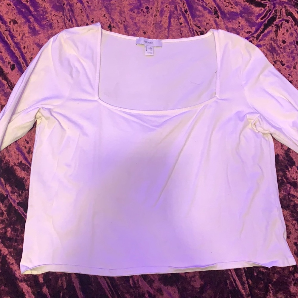 Long sleeve square neck cropped forever 21+ shirt